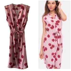 Tucker poppy silk dress size small